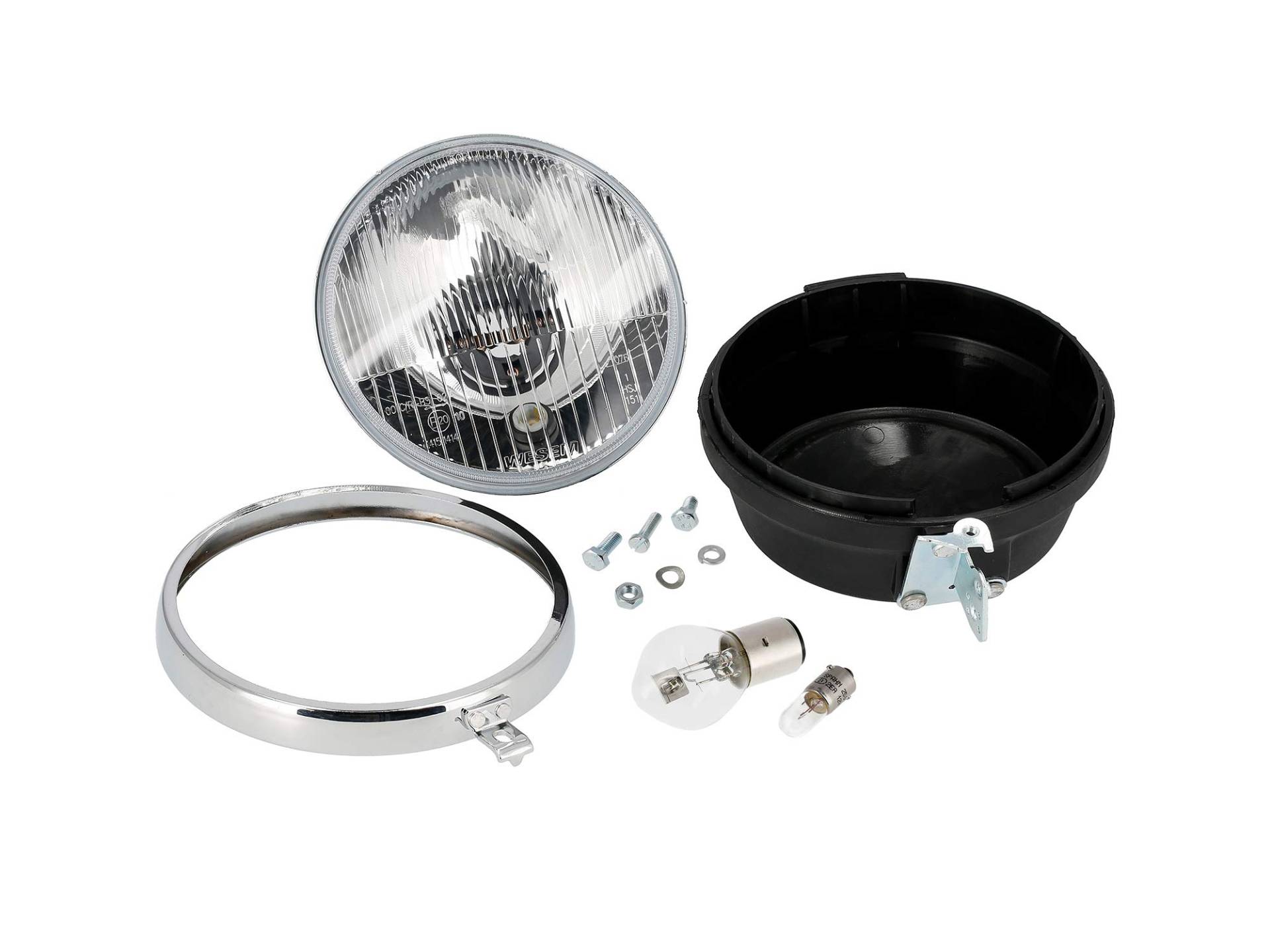 AKF Set: Scheinwerfer 12V komplett, mit Befestigungsmaterial - für Simson S51, S70 AKF Set: Scheinwerfer 12V komplett, mit Befestigungsmaterial - für Simson S51, S70 von AKF
