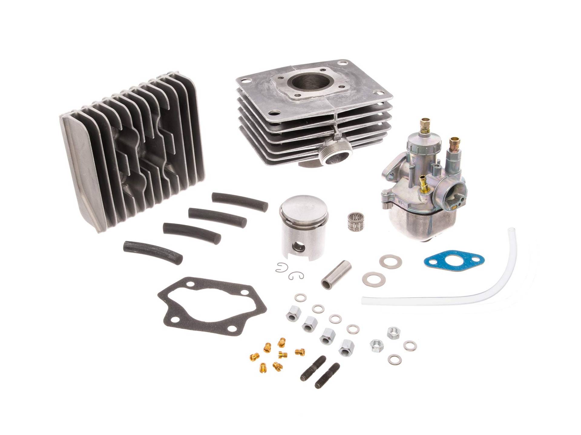 Set: Tuningzylinder 4-Kanal + Kolben + Kopf + Vergaser, 60ccm - für Simson S51, SR50 Set: Tuningzylinder 4-Kanal + Kolben + Kopf + Vergaser, 60ccm - für Simson S51, SR50 von AKF