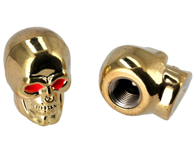 Set: 2X Ventilkappe Totenkopf, Gold von AKF