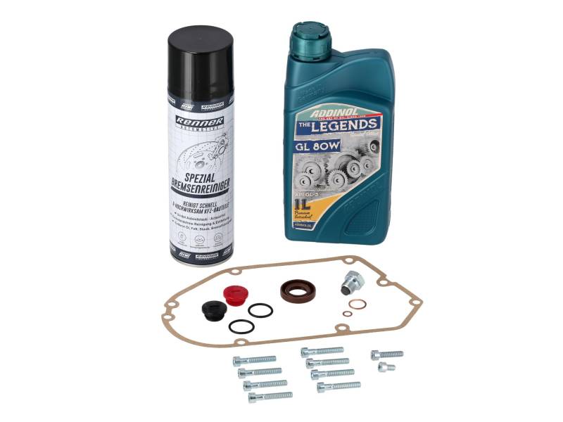 Set: Ölwechsel-Basic für Simson S51, S70 etc. - Öl + Reiniger + Schrauben + Dichtungen - für Motor M500 / M700 von AKF