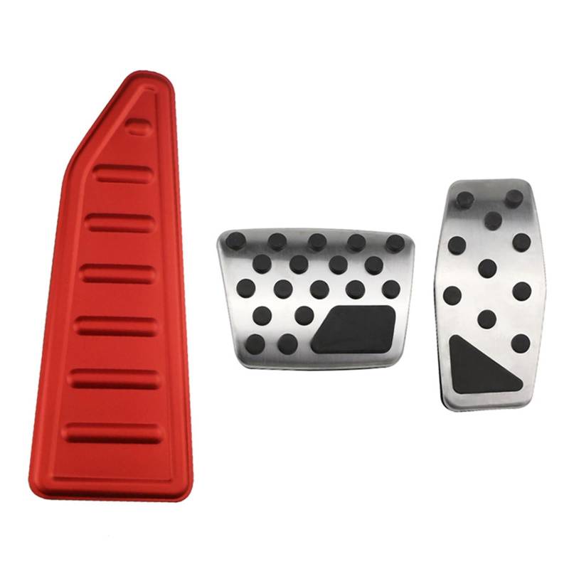 Auto Pedalauflagen Für FIAT Für 500X 500X 2014-2021 at Auto Pedal Pads Auto Gas Bremse Rest Fuß Pedal Schutz Abdeckung Bremse Pedalkappen(at with Red Rest) von AKFMKSN