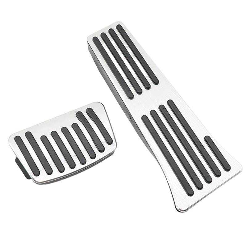 Auto Pedalauflagen Für Hyundai Für Tucson NX4 2021 2022 2023 Hybrid Auto Gaspedal Bremspedal Fußstütze Pedal Platte Abdeckung Pad Bremse Pedalkappen(at Silver) von AKFMKSN