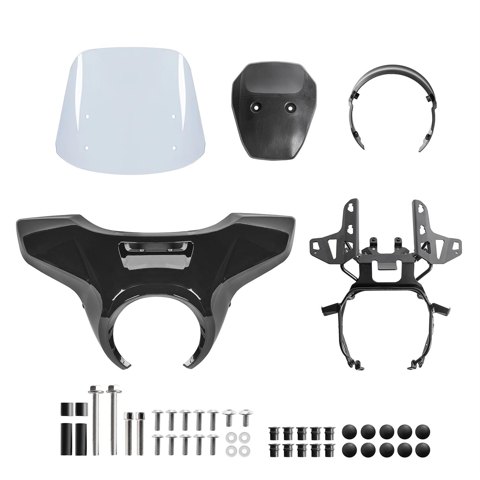 Motorrad Windschutzscheibe Für Rebel Für CMX cm 1100 CMX1100 2021 2022 2023 2024/Windschutzscheibe Windschutz Motorrad Scheinwerfer Abdeckung Verkleidung Bildschirm Motorrad Spoilerscheibe(Black-B) von AKFMKSN