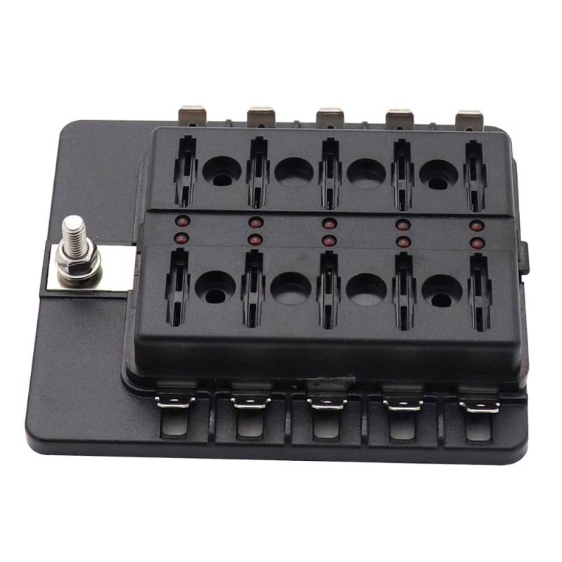 10 -Wege -Boxhalter -Blockplatte mit LED -geblasenem Indikator Transparent Abdeckung für Autoboot Marine 12V 24 V Systeme von AKLOSIPY