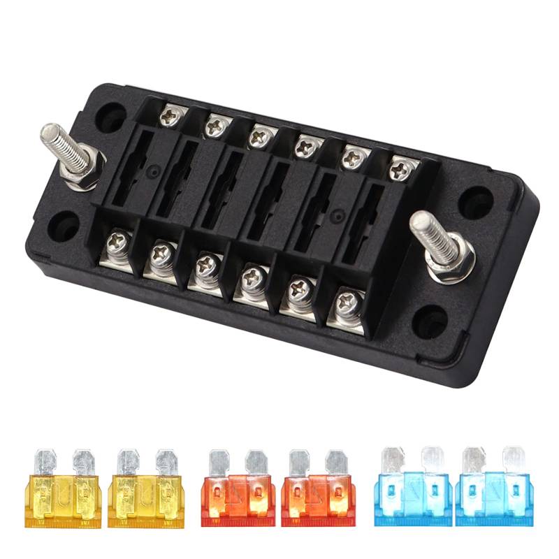 32 V DC 6 -Wege -Halter mit Plattierten Kupferklemmen Edelstahlschrauben Staubbedeckung für Autoboot Marine Electrical Line Protection von AKLOSIPY