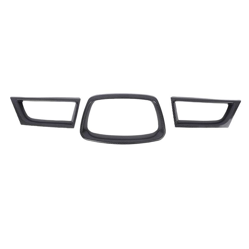 3pc Frontgrill Overlay Kit für 06 07 WRX STI Schwarzes Abs -Kühlergrill Trim Set OEM Fit Sporty Upgrade Easy Installation (Kohlefasermuster) von AKLOSIPY