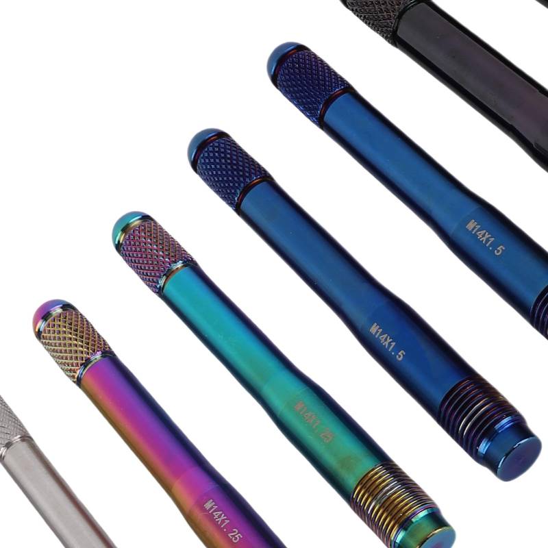 AKLOSIPY 10pc Rad Alignment Pin Edelstahl -Stahl -Griffwerkzeug für Fahrzeuge, Ausrichtungswerkzeug, Rad -Alignment -Werkzeug mit Metrischen Gewindegrößen M14X1.25, M14X1.5, M12X1.25, von AKLOSIPY