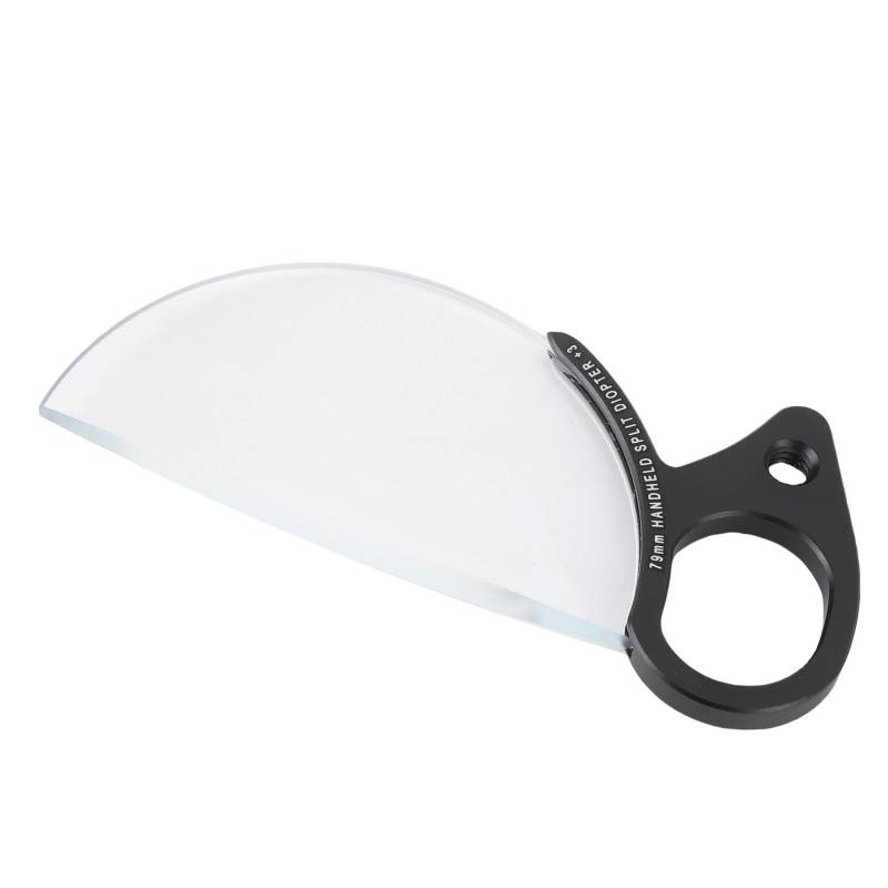 AKLOSIPY Handheld Split Diopter-Objektivfilter-Kamera-Filterzubehör Photographie Halbkreisförmiger Vordergrund-Unschärfe-Filter +3 für die Länge 24-55 Mm, mit Objektiven mit 79 Mm von AKLOSIPY