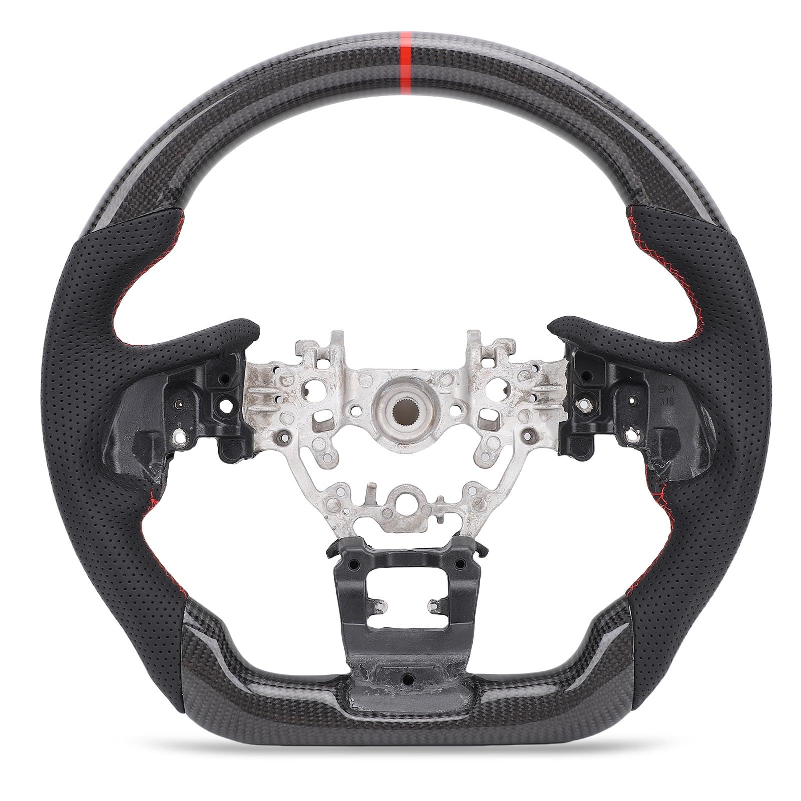 Lenkrad mit Flacher Unterseite, D-förmiges Renndesign, Perforiertes Carbonfaser-Leder mit Roten Nähten, 12-Uhr-Ring für WRX VB Levorg STI VN Legacy Lenkrad mit Flacher Unterseite, D-förmiges Renndesign, Perforiertes Carbonfaser-Leder mit Roten Nähten, 12-Uhr-Ring für WRX VB Levorg STI VN Legacy von AKLOSIPY