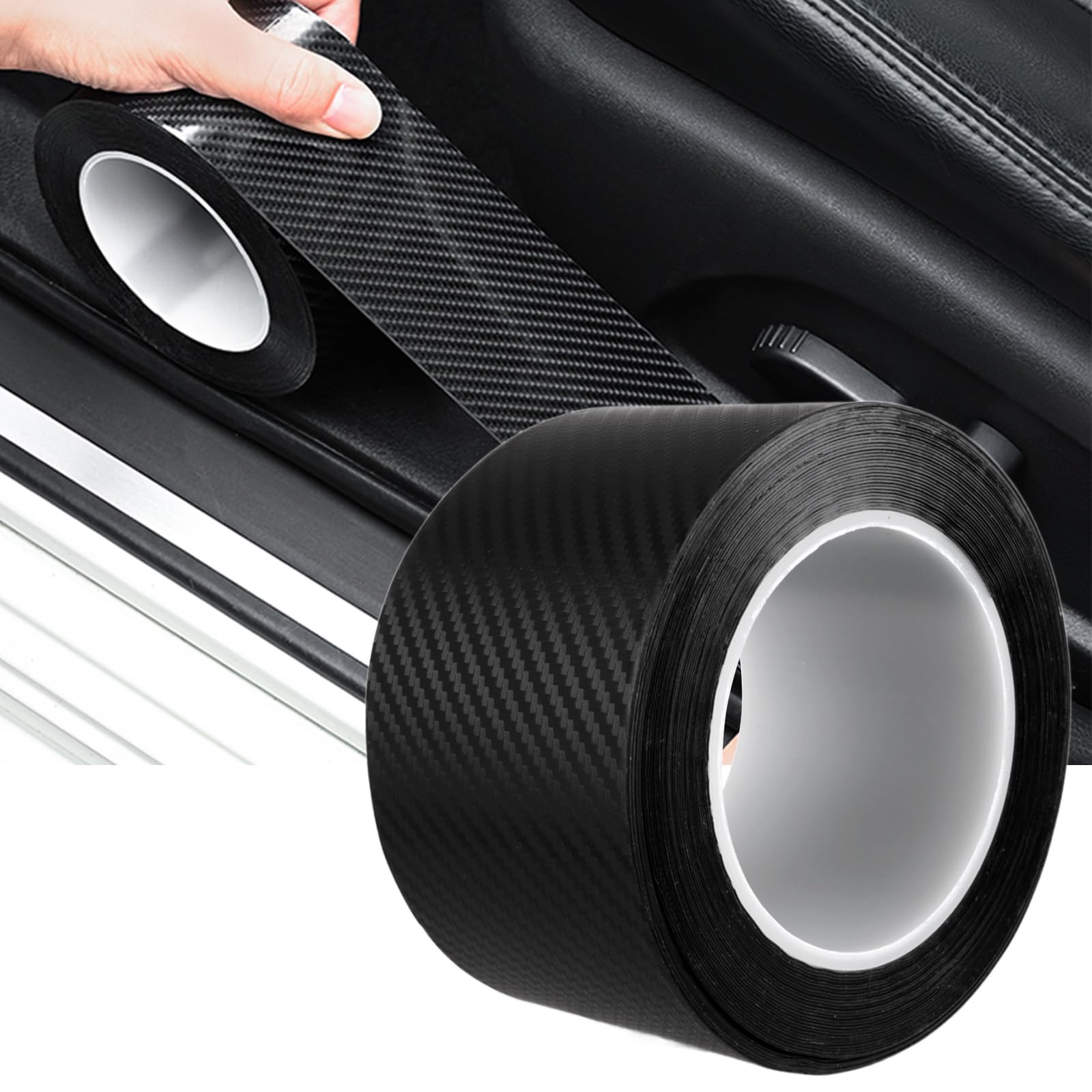 AKOLAFE Einstiegsleisten Schutz 7cm x 10m Einstiegsleisten Auto Kohlefaser Aufkleber Schwarz Autofolie Selbstklebend schutz Carbon Folie Auto Fiber für Autotür,Türgriffe AKOLAFE Einstiegsleisten Schutz 7cm x 10m Einstiegsleisten Auto Kohlefaser Aufkleber Schwarz Autofolie Selbstklebend schutz Carbon Folie Auto Fiber für Autotür,Türgriffe von AKOLAFE