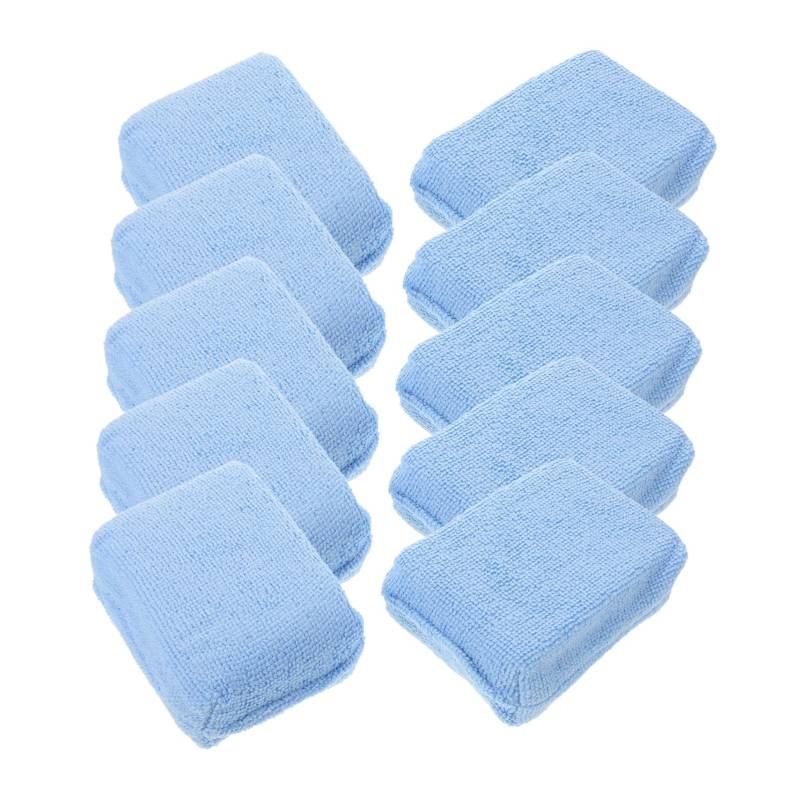 AKOOSY 10 Stück Auto-Wachs-Kit Auto poliermaschine Auto reinigungsbürste Selbstpolierendes Pad Auto Oberflächenreiniger Handpolierpad Auto- -Pads superfeine Faser Sky-Blue von AKOOSY