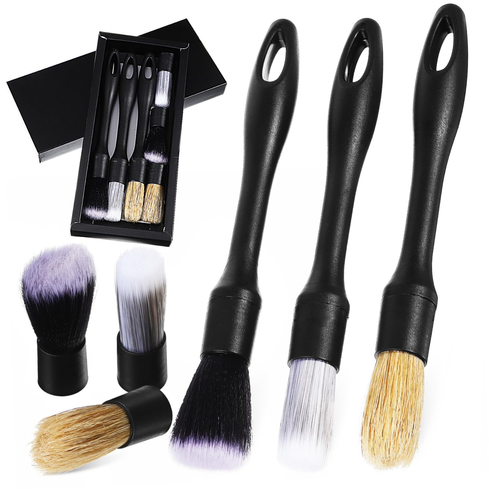 AKOOSY 1Satz Auto Detail Pinsel Set Teiliges Reinigungsset für Innenraum Enthält Ersatzbürstenköpfe Armaturenbrett Mittelkonsole und Bildschirm für Autobesitzer von AKOOSY