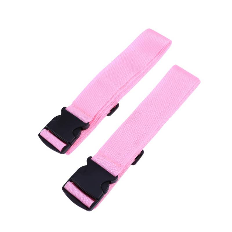 AKOOSY 2 Stück Gurt Gepäckgürtel Koffergürtel Zubehör für Reisegürtel Bündelband stabile Riemen Gepäckband Schnellverschluss-Schnallenriemen elastisches Befestigungsband für Gepäck Rosa von AKOOSY