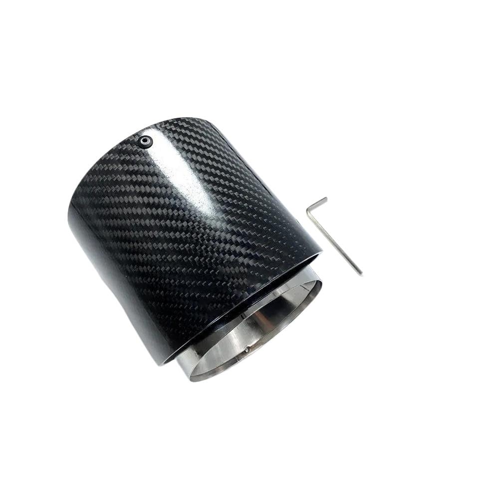 1 Stück Carbon-Schalldämpferrohre Für S R55 R56 R57 R58 R59 R60 R61 F54 F56 F57 F60 JCW Auspuffspitzen Endrohr Schalldämpfer(72MM-95MM Silver) von AKOUFALL