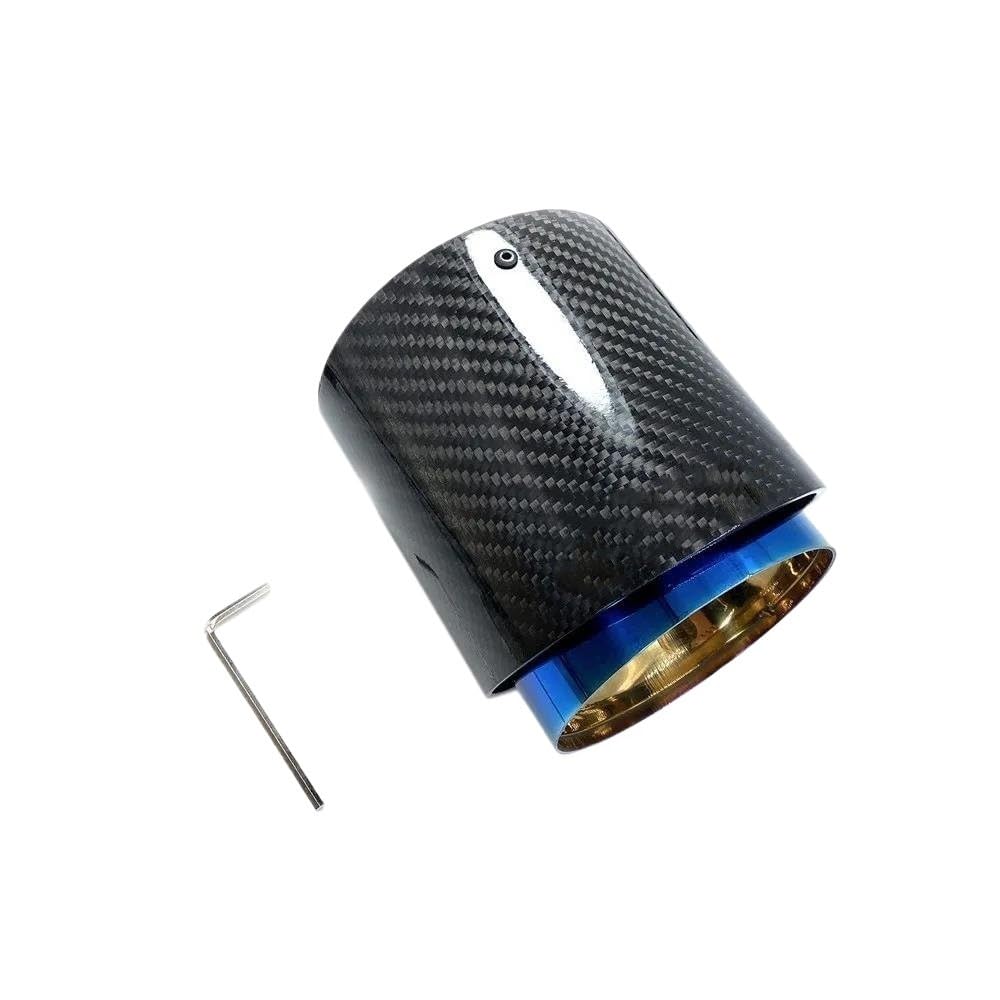 1 Stück Carbon-Schalldämpferrohre Für S R55 R56 R57 R58 R59 R60 R61 F54 F56 F57 F60 JCW Auspuffspitzen Endrohr Schalldämpfer(85MM-105MM Blue) von AKOUFALL