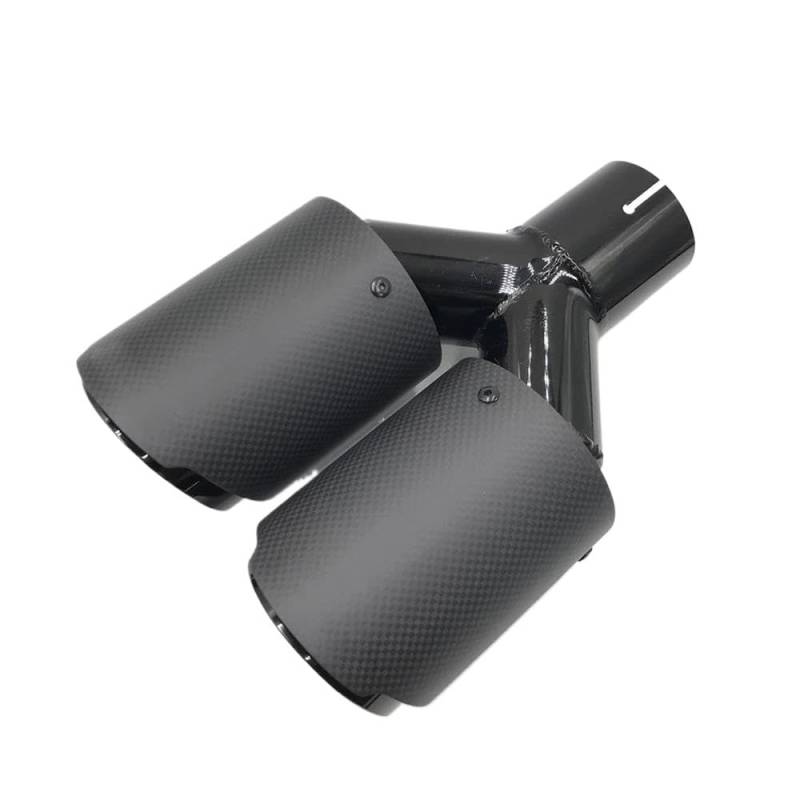 1PCS 63MM IN 89MM OUT Auspuff Spitze Auspuffrohr Dual Carbon Faser + Edelstahl Schalldämpfer Matt Schwarz Auspuff Spitze Endrohr Schalldämpfer(60MM IN-101MM OUT) von AKOUFALL