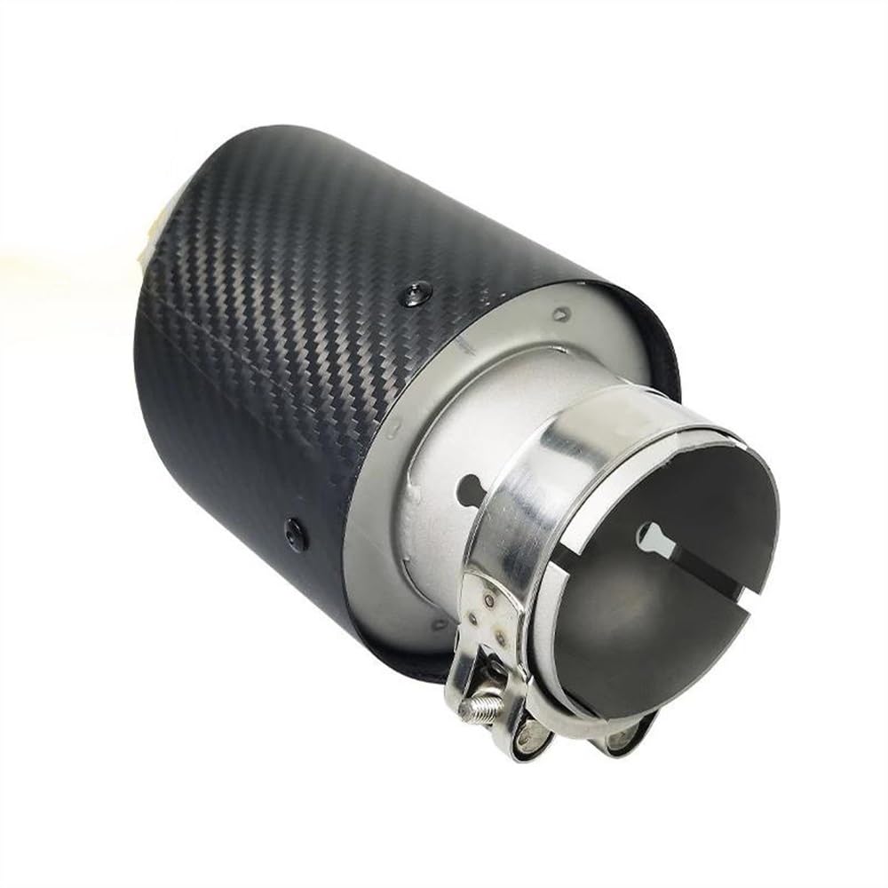 Schalldämpfersystem Matte Carbonfaser-Auspuffspitze Universell Geeignet Für Die Autodekoration Auspuffschalldämpferdüse Für Golf Refit Endrohr Schalldämpfer(In51-Out 89mm) von AKOUFALL