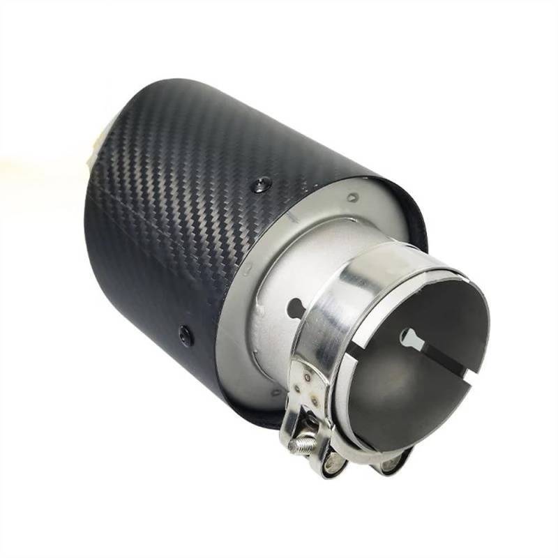Schalldämpfersystem Matte Carbonfaser-Auspuffspitze Universell Geeignet Für Die Autodekoration Auspuffschalldämpferdüse Für Golf Refit Endrohr Schalldämpfer(In51-Out 89mm) von AKOUFALL