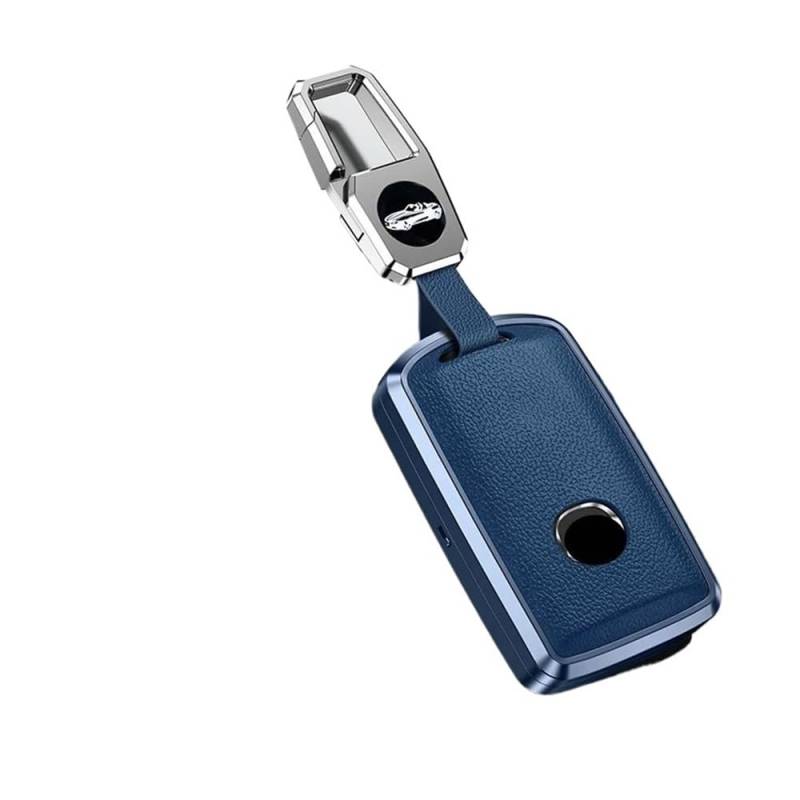 SchlüSselgehäuse Leder Metall Auto Fernbedienung Schlüssel Fall Abdeckung Shell Fob Halter Fob Zubehör Für Mazda 3 6 Cx30 MX30 Cx9 X9 Cx5 X5 Cx8 MX5 Ss30 AutoschlüSsel Hülle(Blue Set) von AKOUFALL
