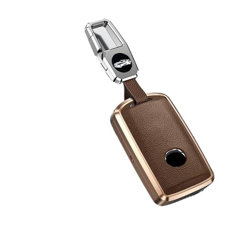 SchlüSselgehäuse Leder Metall Auto Fernbedienung Schlüssel Fall Abdeckung Shell Fob Halter Fob Zubehör Für Mazda 3 6 Cx30 MX30 Cx9 X9 Cx5 X5 Cx8 MX5 Ss30 AutoschlüSsel Hülle(Brown Set) von AKOUFALL