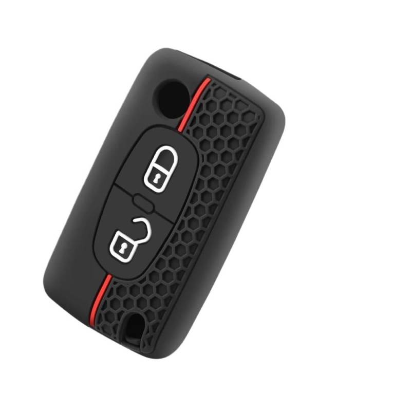 SchlüSselgehäuse Schutz Fob Für Citroen C2 C3 C4 C5 C6 Für Xsara Für Berlingo Silikon Auto Schlüssel Fall Abdeckung AutoschlüSsel Hülle(2 Button) von AKOUFALL
