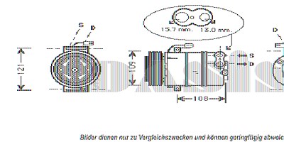 Aks Dasis Kompressor Klimaanlage NUR X-MOTORE X14XE - X20XEV [Hersteller-Nr. 853710N] für Opel von AKS DASIS