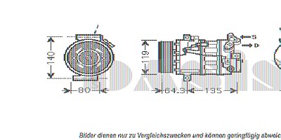 Aks Dasis Kompressor, Klimaanlage [Hersteller-Nr. 851880N] für Nissan, Renault von AKS DASIS