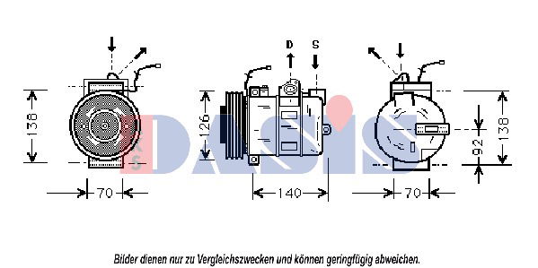 Kompressor, Klimaanlage AKS Dasis 850487N von AKS Dasis