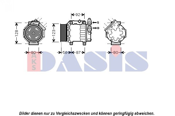 Kompressor, Klimaanlage AKS Dasis 851430N von AKS Dasis