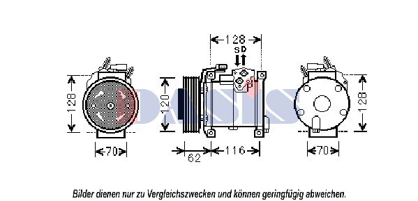 Kompressor, Klimaanlage AKS Dasis 851821N von AKS Dasis