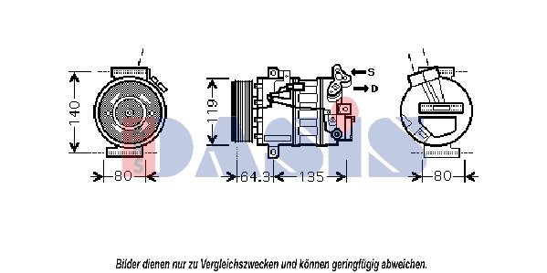 Kompressor, Klimaanlage AKS Dasis 851880N von AKS Dasis