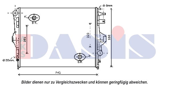 Kühler, Motorkühlung AKS Dasis 040052N von AKS Dasis