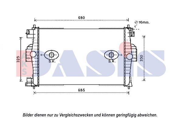 Kühler, Motorkühlung AKS Dasis 060047N von AKS Dasis
