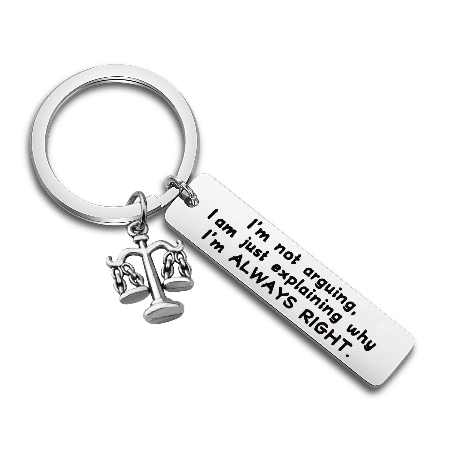 AKTAP Lustiges Geschenk für Anwälte mit Aufschrift I'm Not Arguing I Am Just Explaining Why I'm Always Right, Anwalts-Schlüsselanhänger, Small AKTAP Lustiges Geschenk für Anwälte mit Aufschrift I'm Not Arguing I Am Just Explaining Why I'm Always Right, Anwalts-Schlüsselanhänger, Small von AKTAP