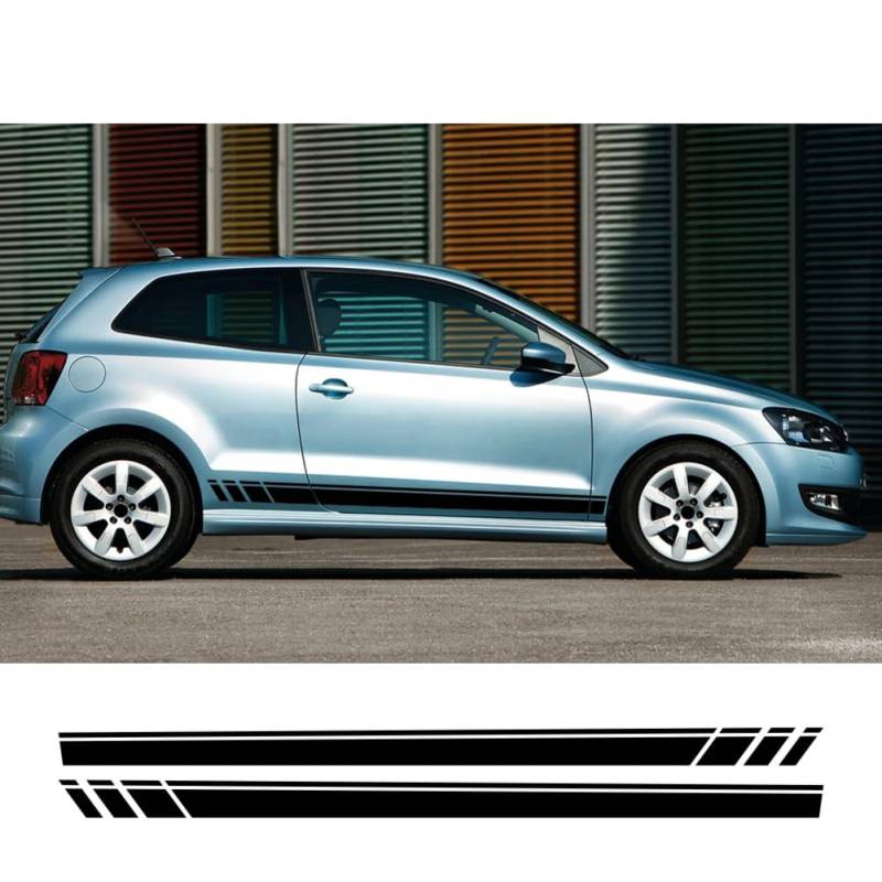 2 STÜCKE Autoseitenaufkleber, Für V=W, Für Polo 6R 6C 9N2 9J GTI Automodifikation PVC-Aufkleber im Rennstil Auto-Tuning-Zubehör von ALADDINLUX