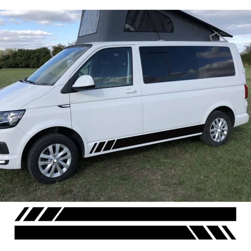 2 STÜCKE Autotür-Seitenaufkleber, Für V=W Transporter T4 T5 T6 Caravelle Multivan Camper Van Vinyl Aufkleber Zubehör von ALADDINLUX
