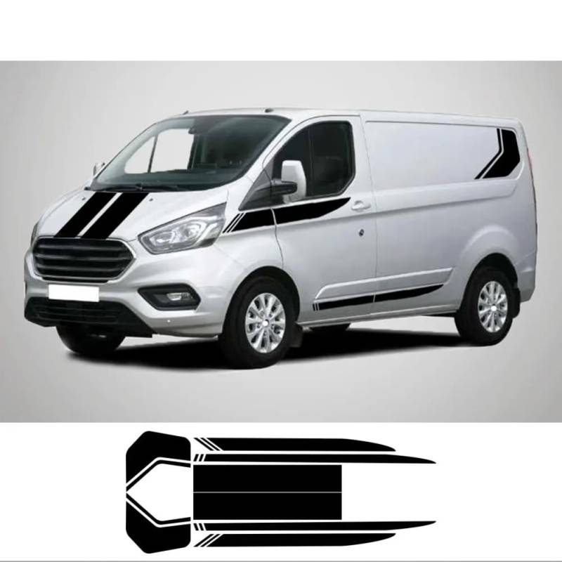 2 Stück/Lot Autoaufkleber, Für F=ord Transit Tourneo Custom MK7 MK8 MK9 Sport, Für Stripe KIT Van Vinyl Aufkleber Tuning Autozubehör von ALADDINLUX