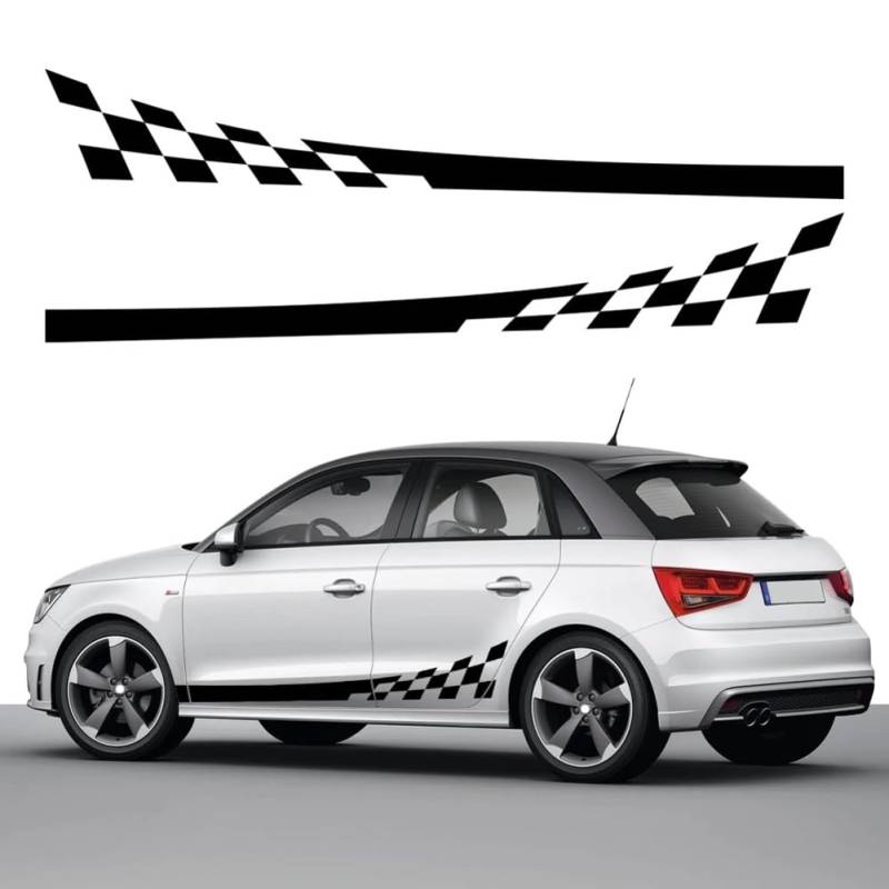 Autoaufkleber Seitenschweller Rennstreifen Vinyl Aufkleber Zubehör, Für A=UDI A1 8X GB 8XF 8XA GBA Sportback Ego Plus E-Tron Urban von ALADDINLUX