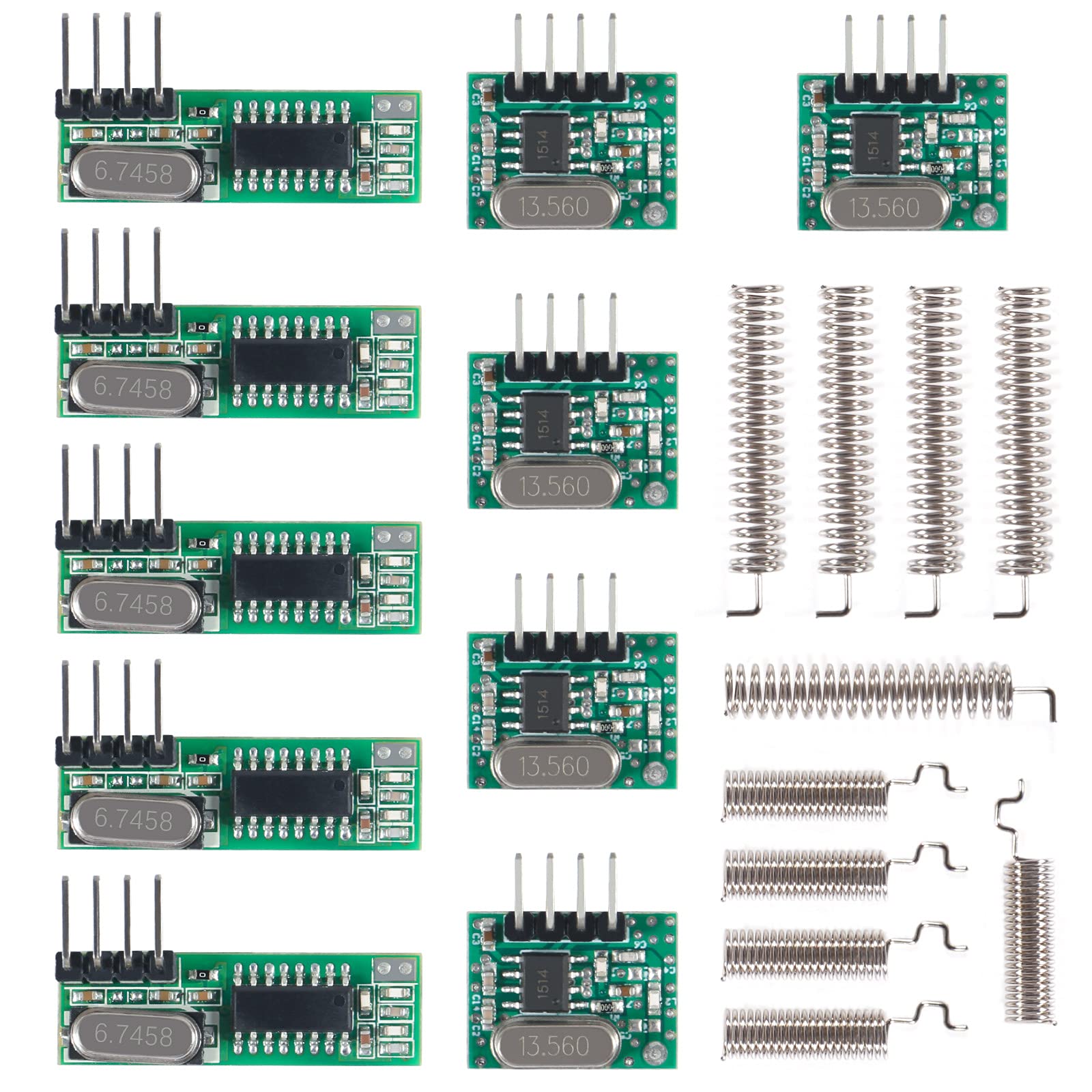 ALAMSCN 5 Set 433MHz RF Empfänger und Funk- Sende Modul + RF 433MHz Federantennen-Kit Kompatibel mit Arduino ALAMSCN 5 Set 433MHz RF Empfänger und Funk- Sende Modul + RF 433MHz Federantennen-Kit Kompatibel mit Arduino von ALAMSCN