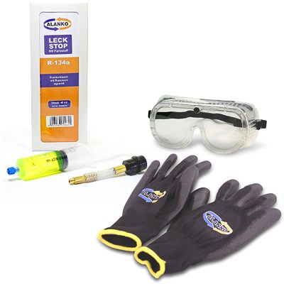 Alanko 40ml Dichtmittel LeckStopp R134a + Handschuhe + Schutzbrille [Hersteller-Nr. 10580200] von ALANKO