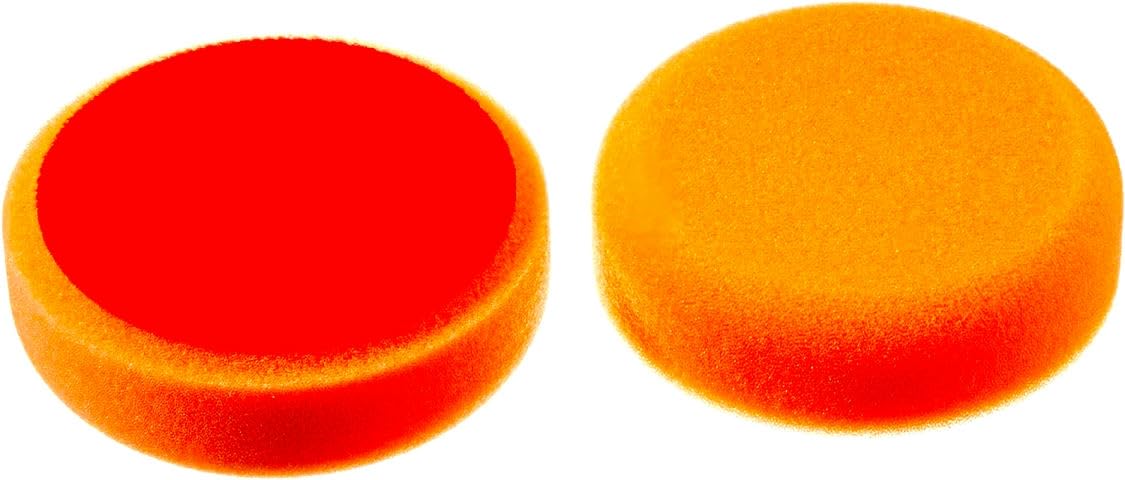 ALCLEAR 558030AH Polierpad gegen Hologramme, Auto Polierschwämme, Durchmesser: 80x25 mm, orange,2er Set, Polierpad polieren Pad Schwamm Polierschaum f. Poliermaschine von ALCLEAR