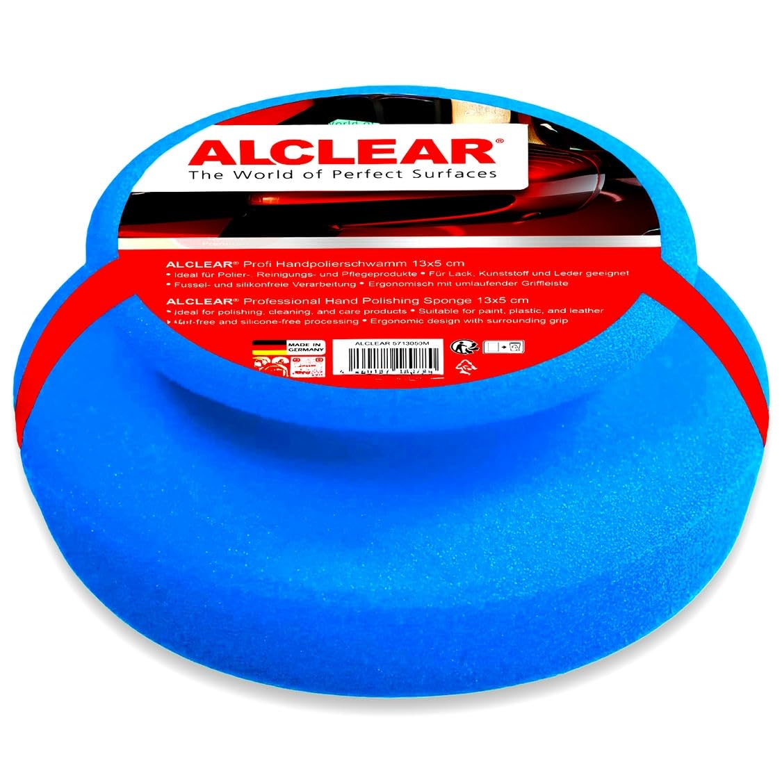 ALCLEAR 5713050M Auto Profi Handpolierschwamm 130x50 mm mit umlaufender Griffleiste für Wachse, Auto Polituren, Kfz Lackreiniger, Politur Set, statt Poliermaschine, Farbe blau ALCLEAR 5713050M Auto Profi Handpolierschwamm 130x50 mm mit umlaufender Griffleiste für Wachse, Auto Polituren, Kfz Lackreiniger, Politur Set, statt Poliermaschine, Farbe blau von ALCLEAR