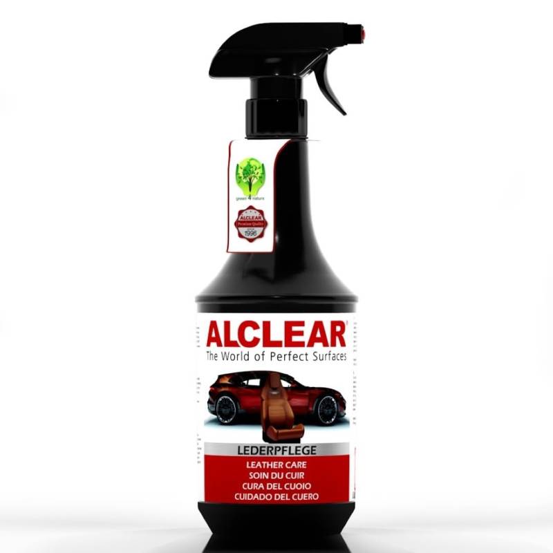 ALCLEAR 721LP Auto Lederpflege, Innenraum Autopflege für Glattleder, auch für Leder Sofa perfekt, 1.000 ml Reiniger mit Sprühkopf, Anwendung mit Mikrofasertuch von ALCLEAR