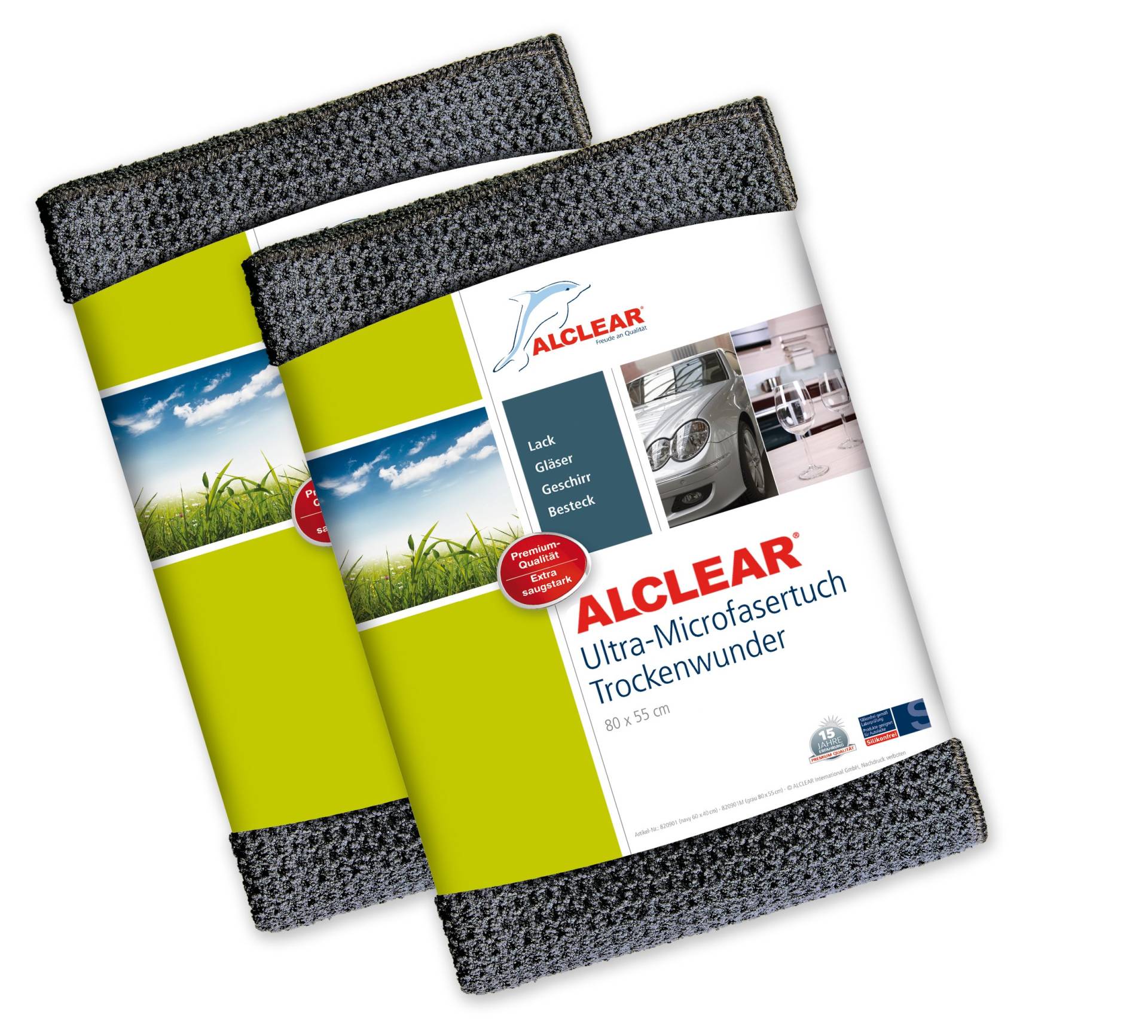 2er Set mit PREISVORTEIL: ALCLEAR Microfasertuch Trockenwunder MAXI - zieht Wasser wie ein Magnet - perfekt für Auto, Autolacke, Motorrad, Küche, Gastronomie, Gläser, Geschirr - 80x55 cm anthrazit Gläserpoliertuch für Weingläser u. Porzellan Tuch, removes water perfectly wie ein Autoleder 2er Set mit PREISVORTEIL: ALCLEAR Microfasertuch Trockenwunder MAXI - zieht Wasser wie ein Magnet - perfekt für Auto, Autolacke, Motorrad, Küche, Gastronomie, Gläser, Geschirr - 80x55 cm anthrazit Gläserpoliertuch für Weingläser u. Porzellan Tuch, removes water perfectly wie ein Autoleder von ALCLEAR