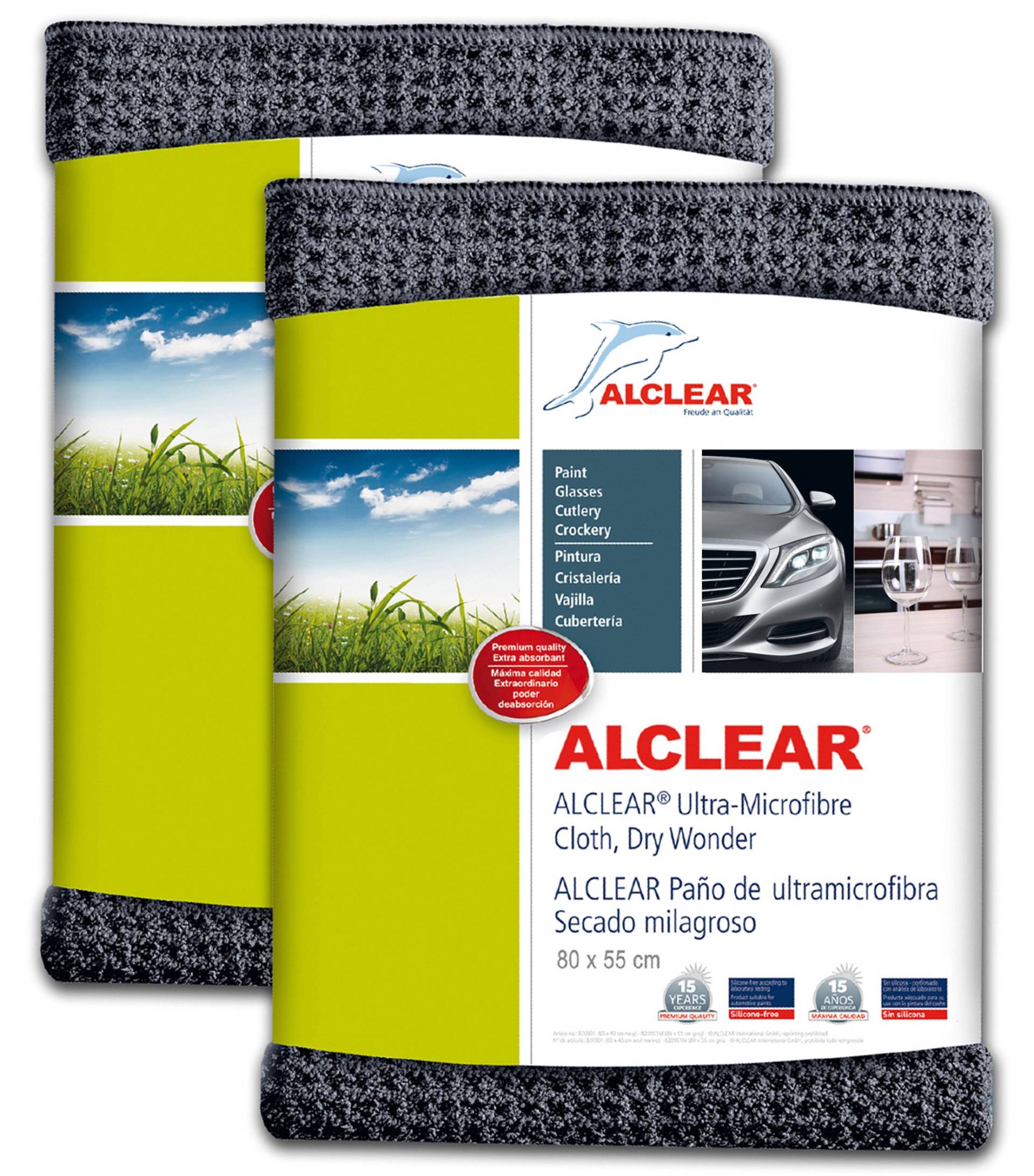ALCLEAR 820901M Microfasertuch, Trockenwunder, 80 x 55 cm, anthrazitgrau 2 Stück ALCLEAR 820901M Microfasertuch, Trockenwunder, 80 x 55 cm, anthrazitgrau 2 Stück von ALCLEAR