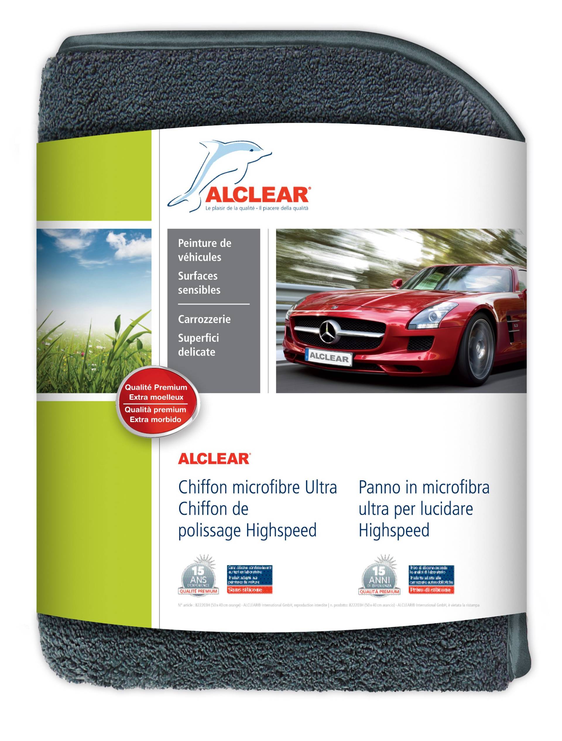 ALCLEAR 822203H 822203hif Anti-hologrammes für Autos/Motorräder/Boote Reinigungstuch 40 x 40 cm Grau von ALCLEAR