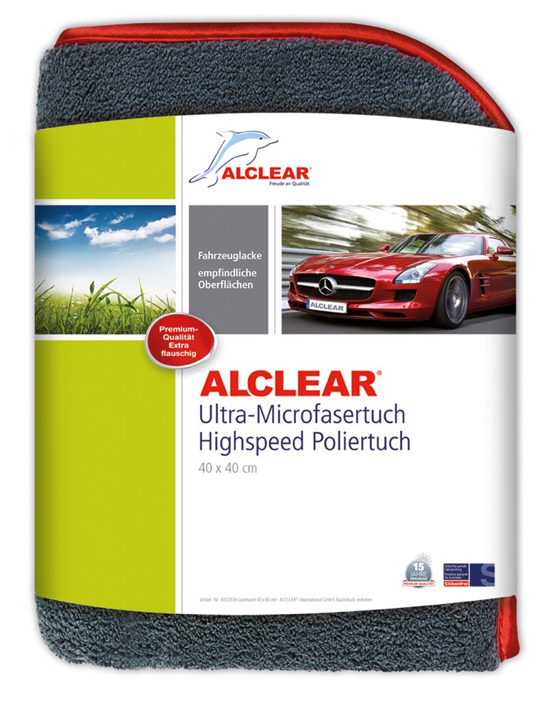 ALCLEAR 822203H Highspeed Poliertuch Trockentuch 40x40 cm 1.200 gsm extra dick flauschig weich von ALCLEAR