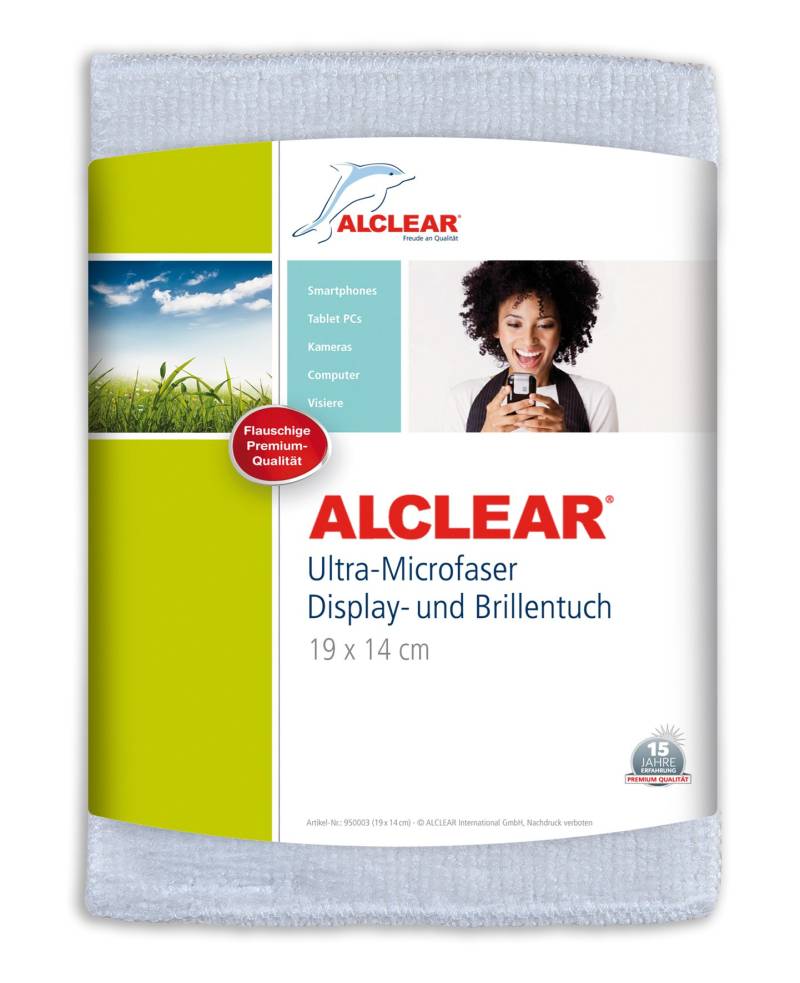 ALCLEAR 950003i Ultra-Microfaser Displaytuch für iPhone, iPad und iPod, 19x14 cm, weiß von ALCLEAR