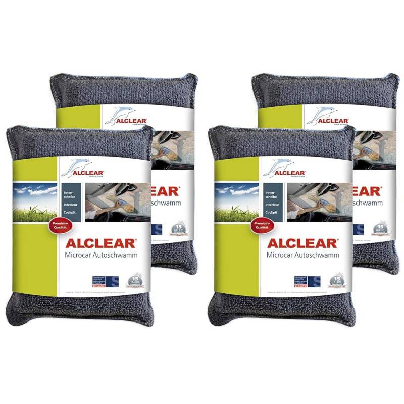 ALCLEAR 950014 Ultra-Microfaser Autoschwamm, 2er Set, Trockentuch gegen Beschlagene Auto Scheiben und Windschutzscheiben, Anthrazit/Blau (Packung mit 2) von ALCLEAR