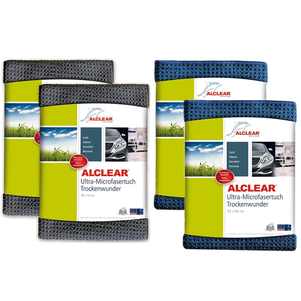 ALCLEAR® Ultra-Microfasertuch TROCKENWUNDER Maxi grau 80x55 cm 820901M 